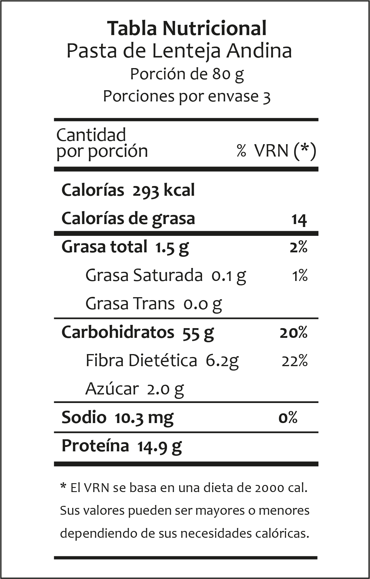 Pasta Andina de Lenteja
