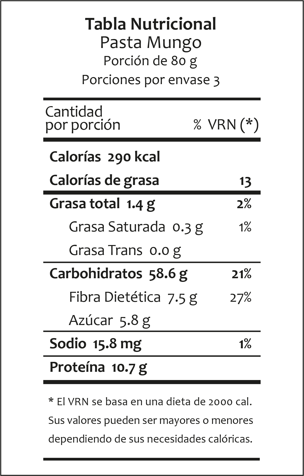 Pasta Andina de Mungo