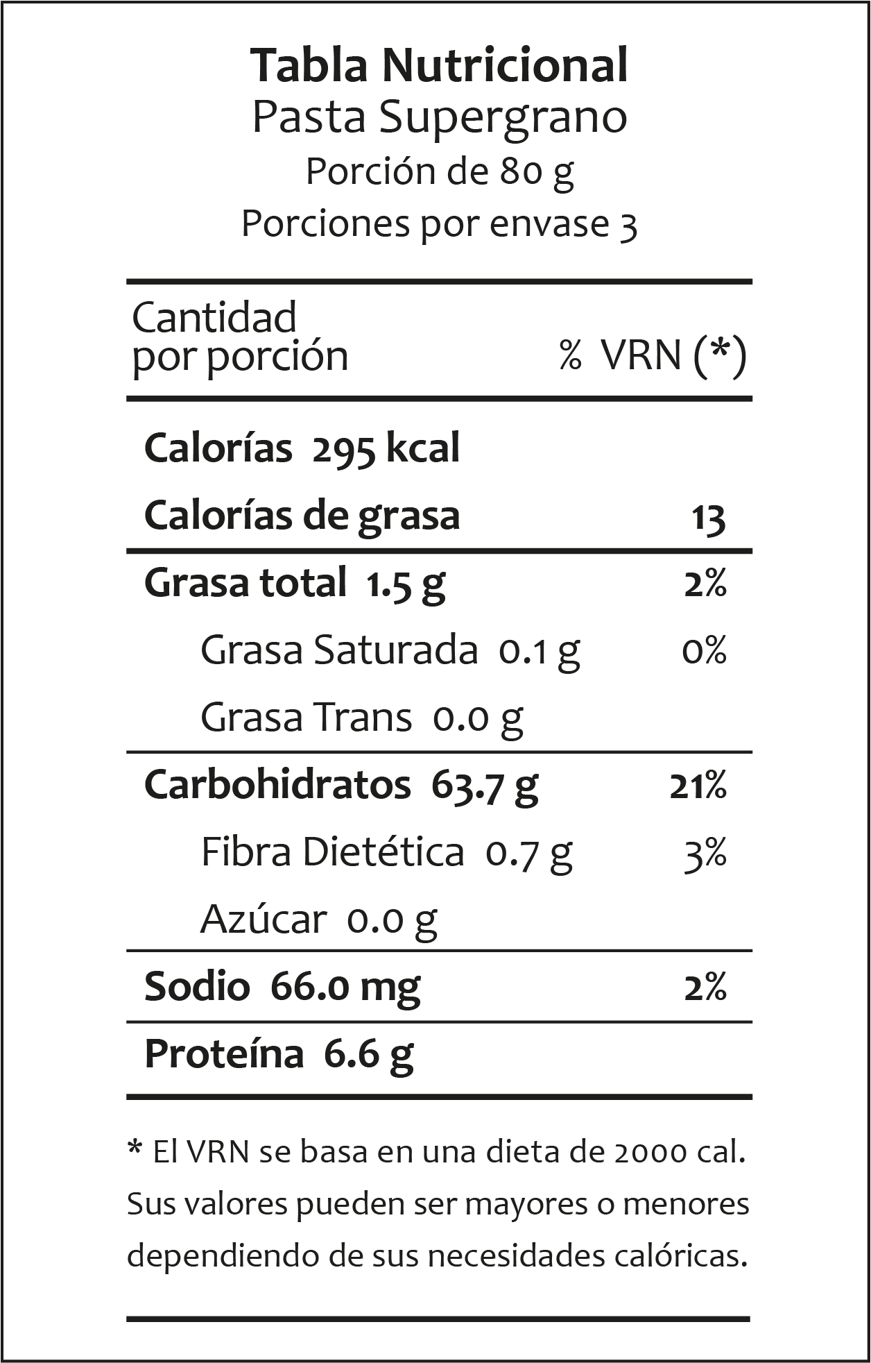 Pasta Súper Grano