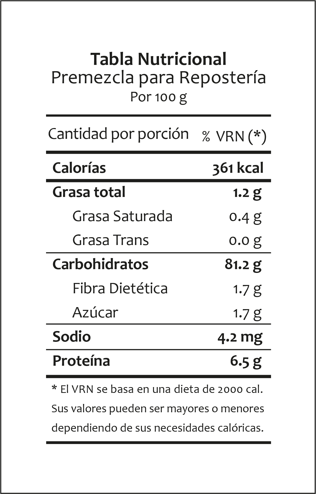 Harina para Repostería